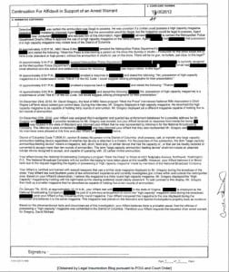 DC Police Affidavit in Support of Arrest Warrant for David Gregory