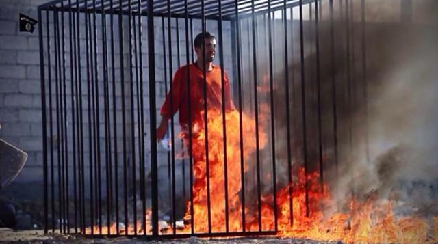 burning Jordanian pilot