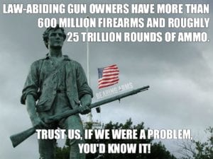 A statue of a man training with a gun to defend against enemies.