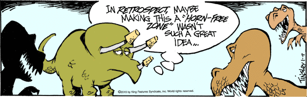 "horn free zone" cartoon