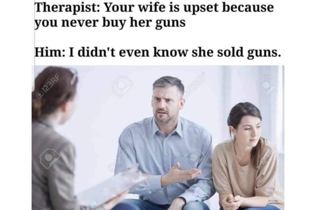 Wift upset her husband never buys her guns