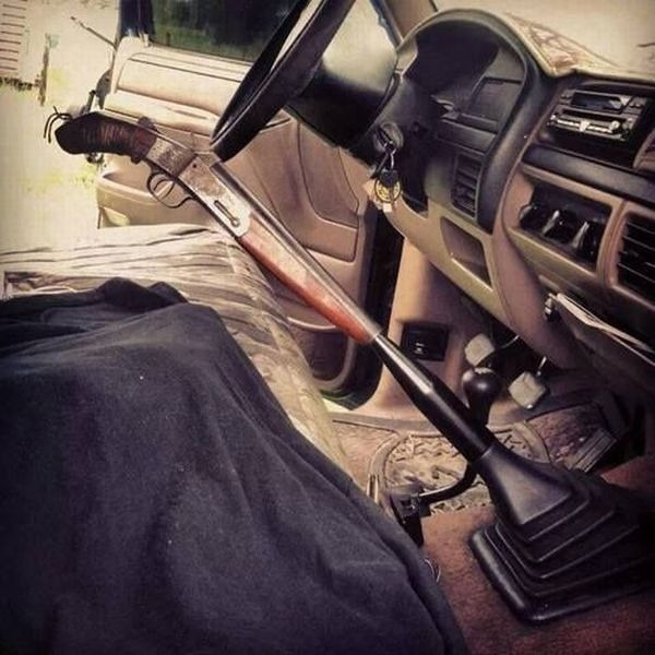 Shift lever that looks like a firearm