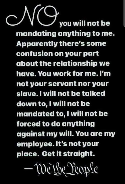 Black background with white text presenting a declaration of personal boundaries and autonomy, starting with "no" and ending with "we the people.