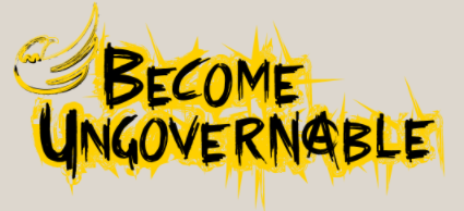 Text in stylized yellow and black font reads "Become Ungovernable" with a stylized symbol.